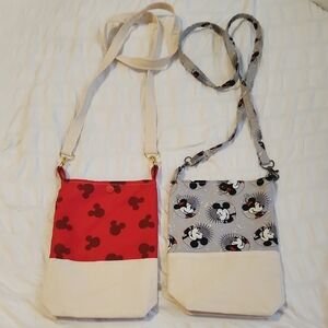 Disney Mickey Mouse Red and Cream Crossbody Bags. CELULAR HOLDER